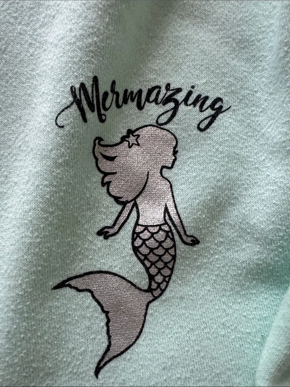 Justice Mint Green Hoodie Dress with Mermaid Embroidery